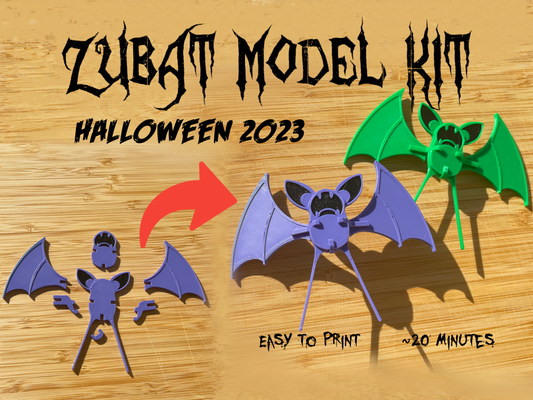zubat - model kit by crafters miniatures pokemon halloween bat animal gift kids easy card assemble build fun contest multicolor 3d print model - Mito3D