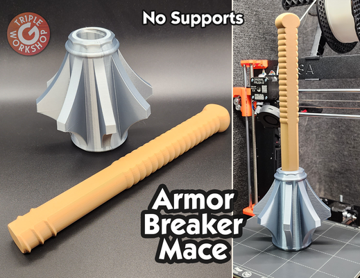 armor breaker mace - 2 piece no supports by triplegworkshop props & cosplays replica weapon cosplay war prop knight battle medieval safe swing cosplayprop cosplayweapon nosupport europe onehanded blunt 3d print model - Mito3D