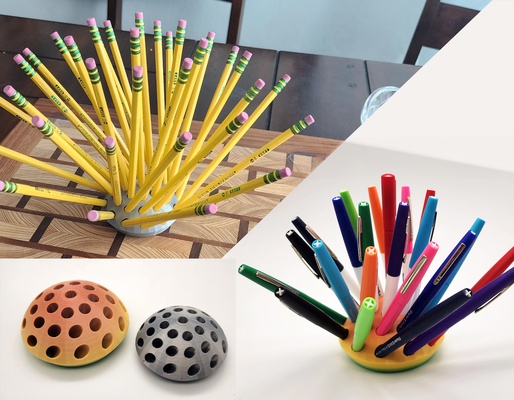 33 dolma kalem caddy by üçlü atölye araçlar organizatörler organizatör sıra renkli ayakta durmak çiçek kalemlik kalemler organizasyon masa düzenleyici ölçeklenebilir destek yok basit öpücük geniş kapsamlı 3d print model - Mito3D