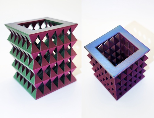 akut eşkenar dörtgen kalem fincan by üçlü atölye ev halkı ofis organizatör mısır sıra konteyner dolma üçgen çokgen geometrik depolama organizasyon kalemlik caddy kalemler ölçeklenebilir piramit destek yok meydan öpücük mısırlı elmas geniş kapsamlı çokgenler 3d print model - Mito3D