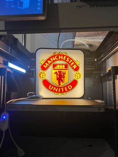 manchester united - lightbox by love prints hobby & diy sport outdoors soccer sports premier league football england 3d print model - Mito3D