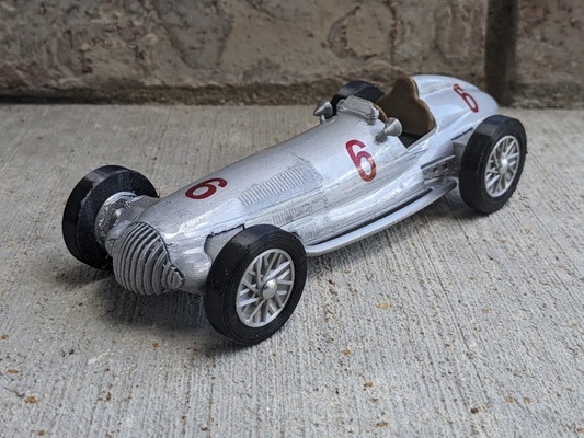1938 mercedes-benz w154 pinewood derby car shell by troysterr hobby & diy vehicles formula1 formula1racecar formulaone pinewoodderby pinewoodderbycar 3d print model - Mito3D