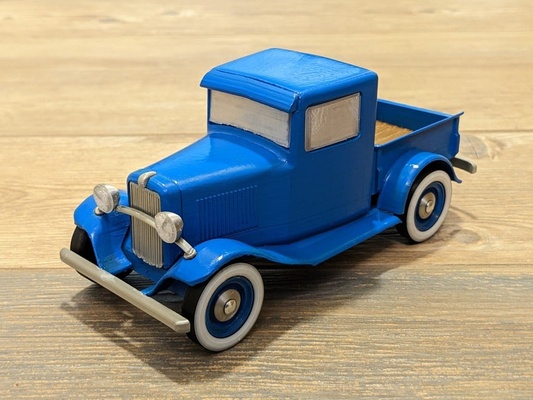 1932 ford model b truck pinewood derby car shell by troysterr hobby & diy vehicles pickup pinewoodderby pinewoodderbycar 3d print model - Mito3D