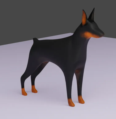 şirin doberman dobermann köpek by leo w8 ev halkı evcil hayvanlar hayvan dob 3d print model - Mito3D
