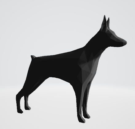 poli doberman dobermann cane by leo w8 domestico animali domestici animale carina cani poligono basso simpatico 3D print model - Mito3D