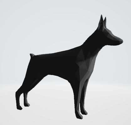 poli doberman dobermann köpek by leo w8 ev halkı evcil hayvanlar hayvan şirin köpekler düşük çokgen sevimli 3d print model - Mito3D