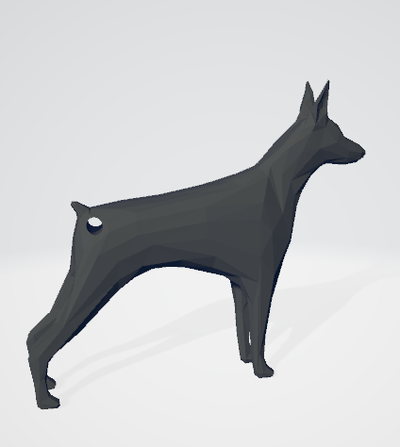 poli doberman chaveiro dobermann chave cão by leo w8 miniaturas pobre chaveiros 3d print model - Mito3D