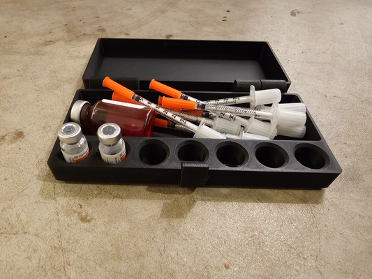 peptides case shared by millerjeremy7267 tools medical syringe syringeholder 3d print model - Mito3D