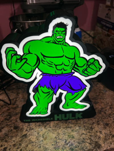 incredible hulk light by fwlogue art signs & logos 3d print model - Mito3D