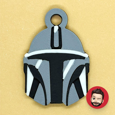 star wars mandalorian keychain by nicodeimos art coin & badges key ring rings chain chains keychains keyring keyrings movie movies film films starwars enemy bad badguy space ear ears earring earrings magnet magnets 3d print model - Mito3D