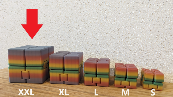robusto infinito cubo xxl by hombre olas juguetes juegos juguete agitarse openscad 3d print model - Mito3D