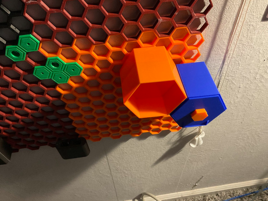 large - honeycomb box wall shared by righteous tools organizers storage 3d print model - Mito3D