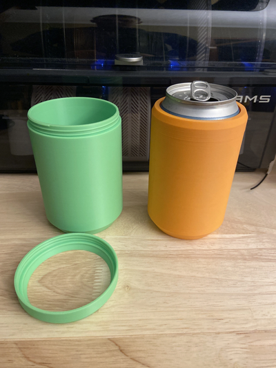 screw koozie 12 oz can insulator by mike415 household house models coozie cooler cup beer soda pop america american 12oz 355ml 3d print model - Mito3D