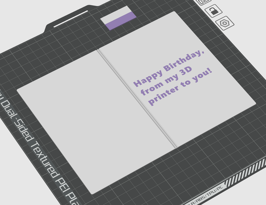 doğum günü kart by nrdaeger ev halkı ofis mutlu hediye pla tebrik kartı baskı yeri destek yok benzersiz renk katlanabilir 3d print model - Mito3D