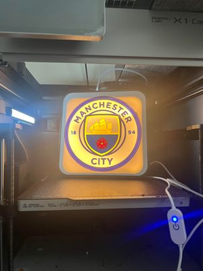 manchester city - lightbox by love prints hobby & diy sport outdoors football soccer premier league club light box logo 3d print model - Mito3D