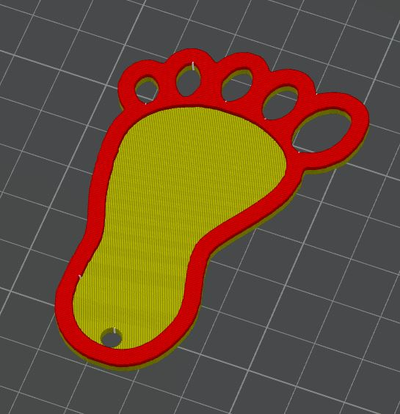 foot keychain generic babyshower or by ibextronic3d art signs & logos 3d print model - Mito3D