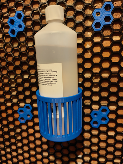 garrafa suporte 85mm diâmetro garrafas comum tamanho isopropil álcool hsw by caranguejos ferramentas organizadores isopropílico ipa mel pente 3d print model - Mito3D