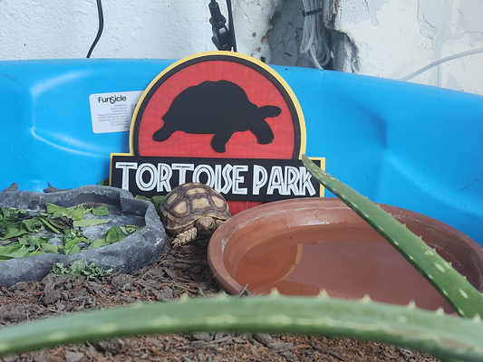 tortoise park sign jurassic style by additiveamerica art signs & logos movie design 3d print model - Mito3D