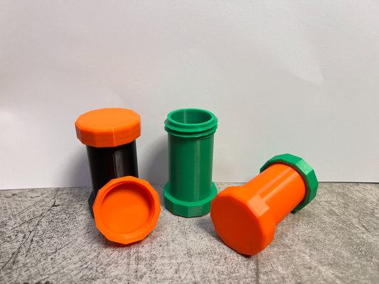 screw-tainer pill bottle parametric by flori tools organizers container organisation 3d print model - Mito3D