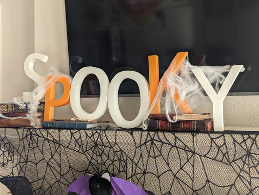 spooky letters by nicely household decor halloween fall 3d print model - Mito3D