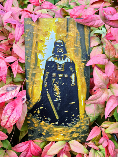 star wars inspired fall of sith hueforge darth vader by chris pirillo art 2d starwars darthvader ai wall flat autumn decor silhouette leaves 3d print model - Mito3D