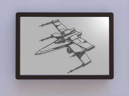 stella guerre x wing brevetto arte by ken mulini 2d stellari xwing muraria 3d print model - Mito3D