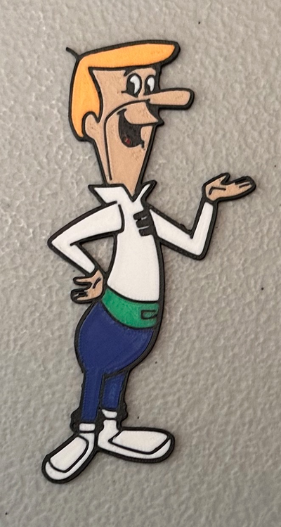 mehrfarbig george jetson magnet by wow kunst 2d 3d print model - Mito3D