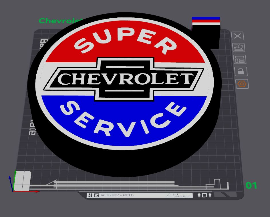 jahrgang chevrolet super bedienung led zeichen by wizard7741 kunst logos chevy 3D print model - Mito3D