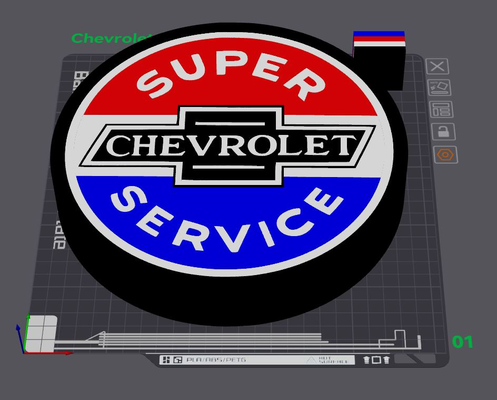 ancien chevrolet super service led signe by wizard7741 art panneaux logos chevy 3d print model - Mito3D