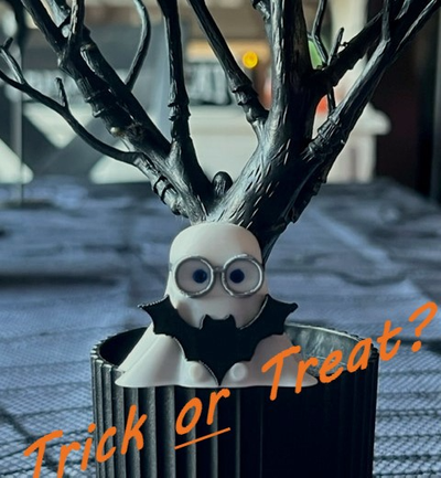 trick or treat ghost by aesth3tix art sculptures halloween boo cute bat costume scary 3d print model - Mito3D