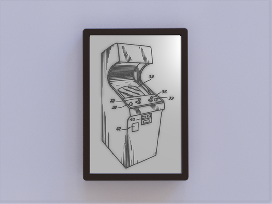arcade cabinet brevet art by ken moulins 2d 3d print model - Mito3D
