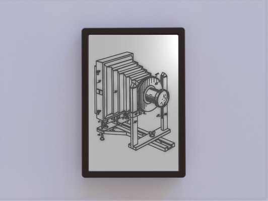camera bellows patent art - portait remixed by ken mills 2d 3d print model - Mito3D