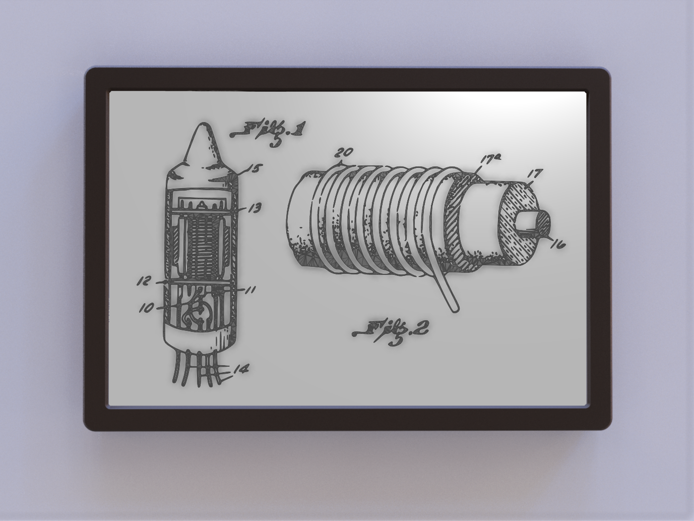 vacuum tube patent art by ken mills 2d 3D print model - Mito3D