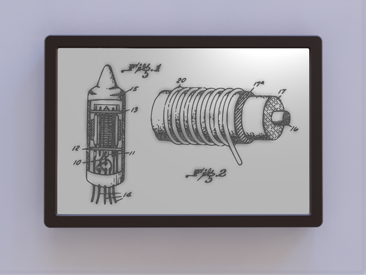 vacuum tube patent art by ken mills 2d 3d print model - Mito3D