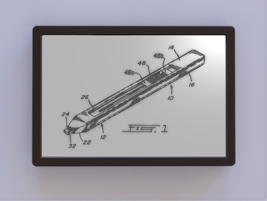 mecânico lápis patente arte by ken moinhos 2d parede lapiseira 3d print model - Mito3D