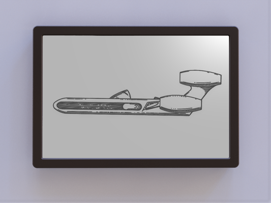 star kriege landspeeder patent kunst by ken mühlen 2d krieg sterne wandkunst 3d print model - Mito3D