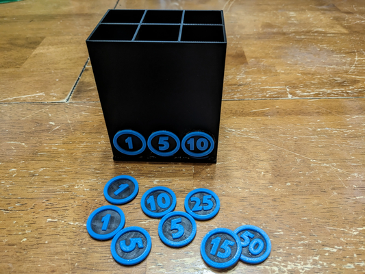 token dispenser numbered tokens by hackvector toys & games board chip 3d print model - Mito3D