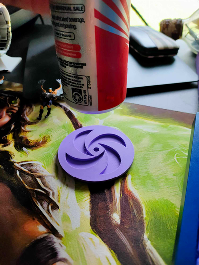 purple mana drink coaster mtg by audibleflora household decor magic gathering art hobby logo 2d scale protect 3d print model - Mito3D