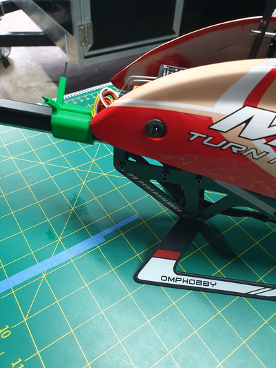 omp m4 boom aerial mount by hobbitshangar hobby & diy rc helicopter airplane futaba 3d print model - Mito3D