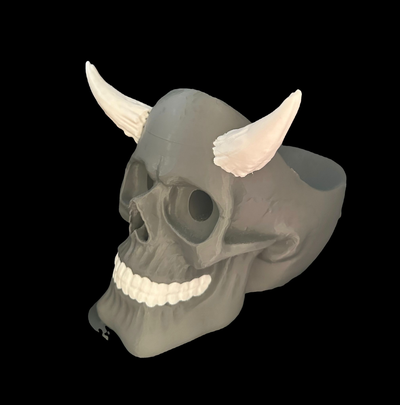 scull vela luz by rosquinha arte modelos suporte bruxas 2023 esculpe morte assustador cabeça chifre 3d print model - Mito3D
