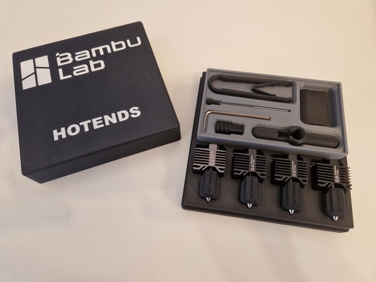 bambu hotends box trays by chaot166 3d printer accessories hotend tray 3dprinter bambulab x1c x1carbon p1p bambulabp1p bamublabx1carbon 3d print model - Mito3D