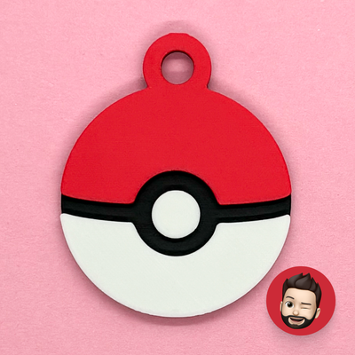pokemon pokeball keychain by nicodeimos art coin & badges game games video videogame videogames videos monsters japan key chain chains ring rings keychains keyring 3d print model - Mito3D