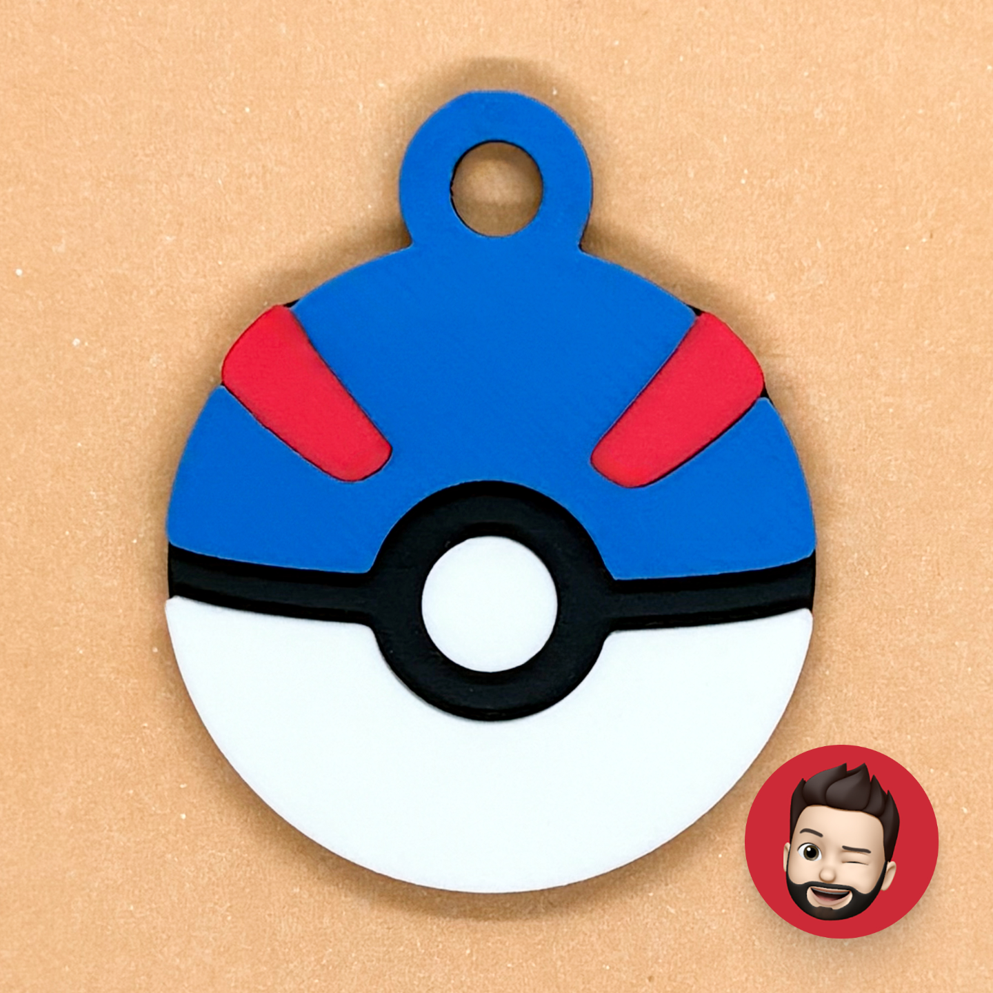 pokemon superball keychain by nicodeimos art coin & badges key chain chains ring rings keychains keyring keyrings pokeball japan monster video videos game games videogame videogames ear ears earring earrings magnet magnets 3D print model - Mito3D