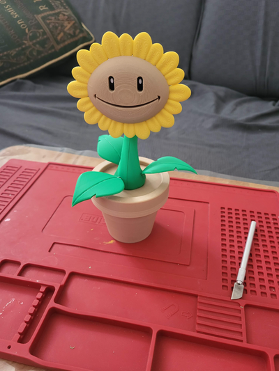 bitkiler vs zombiler güneş çiçek yeniden karıştırılmış by piutyu1996 minyatürler bitki ayçiçeği tencere şirin kawaii oyun pc 3d print model - Mito3D