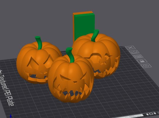 3 pumpkins 2 colors remixed by blackbeazz 3d printer accessories 3d print model - Mito3D