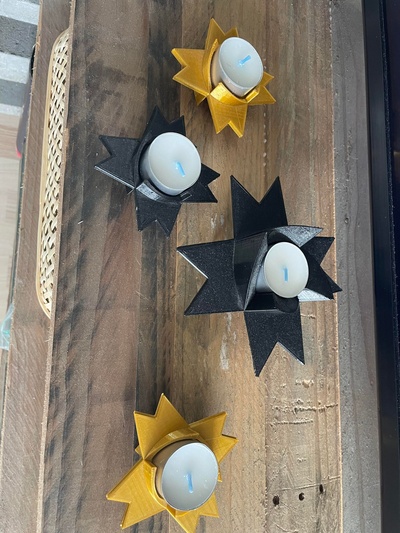 froebel estrela chá leve vela suporte by pulsos casa festividades natal candelabro 3d print model - Mito3D