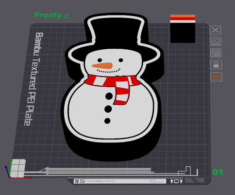 frosty snowman led light by wizard7741 art 2d christmas decoration box 3d print model - Mito3D