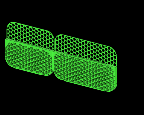 blv - ams riser x1c rear honeycomb panel remixed by greenharo 3d printer parts carbon p1s p1p 3d print model - Mito3D