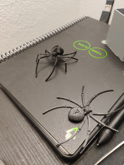 ajustável perna aranha preto viúva by rickyespanhol miniaturas animais bruxas 3d print model - Mito3D