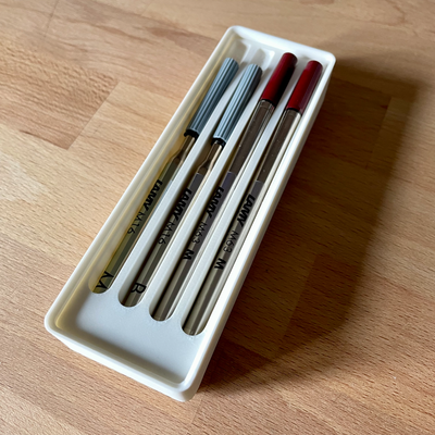 gridfinity 1x3x3 bola caneta tinta encher by ocasião ferramentas organizadores lamy esferográfica 3d print model - Mito3D